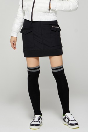 여성 씬다운 패딩 큐롯 골프 스커트 블랙_BLACK-a