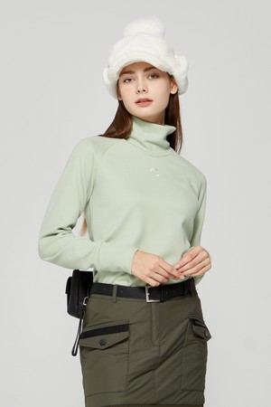 여성 모크넥 저지 골프 티셔츠 라이트그린_GREEN-a