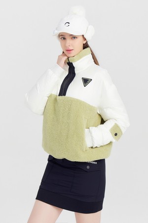 여성 CLGR 구스다운 플리스 패딩 골프 아노락 골프 점퍼 라이트그린_GREEN-a