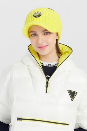 여성 자수 와펜 니트 골프 선바이저 애플그린_GREEN-a