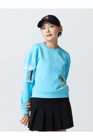 여성 카고 포켓 골프 스웨트셔츠 민트_GREEN-a