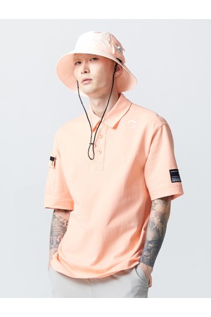 남성 아크씨 피케 골프 티셔츠 오렌지_ORANGE-a