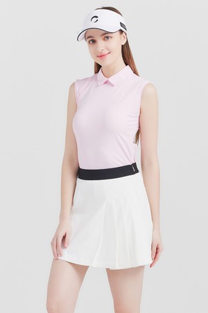 유럽 싱글저지 냉감 여성 쁘띠카라 민소매 골프티셔츠 핑크_PINK-a