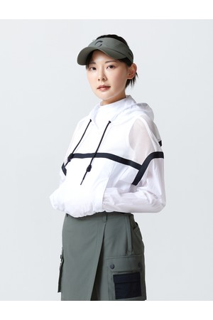여성 오버사이즈 메쉬 골프 후디티셔츠 화이트_WHITE-a