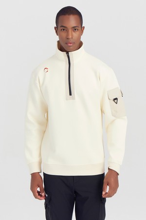 남성 우븐 포켓 골프 아노락티셔츠 아이보리_IVORY-a