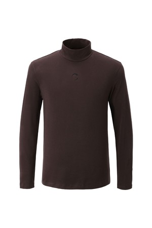 남성 솔리드 모크넥 골프 이너티셔츠 브라운_BROWN-a