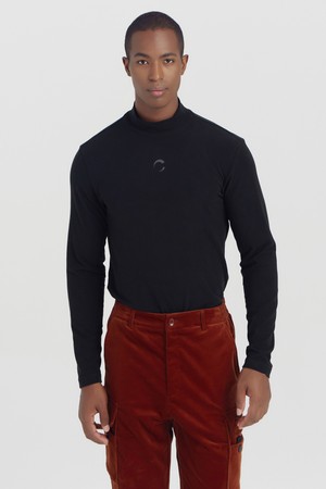 남성 솔리드 모크넥 골프 이너티셔츠 블랙_BLACK-a