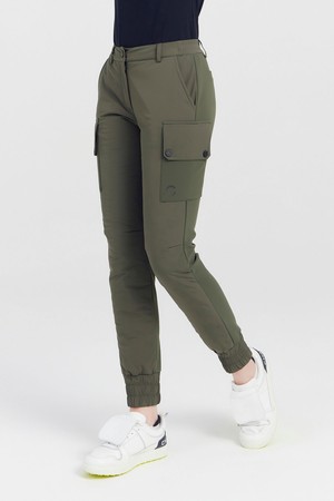 여성 씬다운 패딩 골프 조거팬츠 카키_KHAKI-a