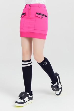 여성 씬다운 패딩 큐롯 골프 스커트 핫핑크_PINK-a