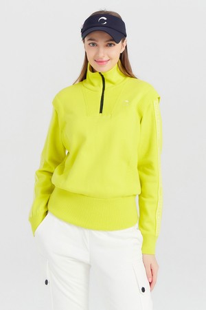 여성 방풍안감 반집업 골프 스웨터 애플그린_GREEN-a
