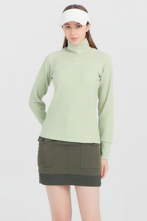 여성 모크넥 저지 골프 티셔츠 라이트그린_GREEN-a