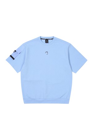 PQ조직 소매포켓 라운드넥 남성 맨투맨 골프 반팔티셔츠 스카이블루_BLUE-a