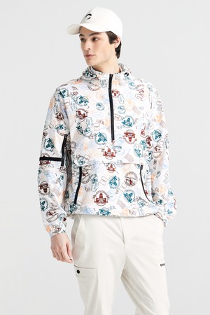 하바나 스탬프 아노락 후드 남성 골프바람막이 오프화이트_WHITE-a