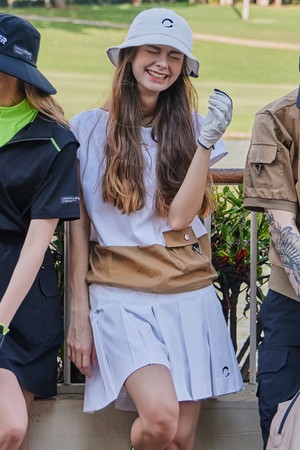 도레이원사 플리츠주름 여성 큐롯형 골프 하프팬츠 화이트_WHITE-a