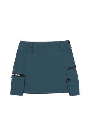 양쪽포켓 나일론스판 로고레터링 여성 골프 큐롯스커트 블루그린_GREEN-a