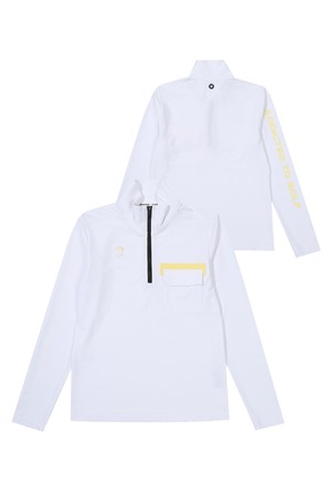 기능성원단 레터링 포켓포인트 여성 긴팔 골프티셔츠 화이트_WHITE-a