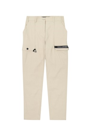 나일론스판 로고테잎장식 카고포켓 여성 골프 팬츠 베이지_BEIGE-a