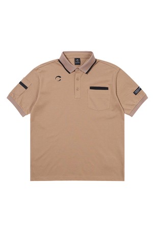 CP혼방 소매포켓 카라넥 남성 골프 반팔티셔츠 카멜_CAMEL-a