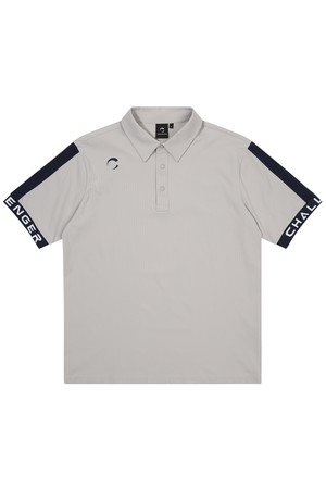 소매 배색포인트 냉감 나일론스판 카라넥 남성 골프 반팔티셔츠 라이트그레이_GREY-a