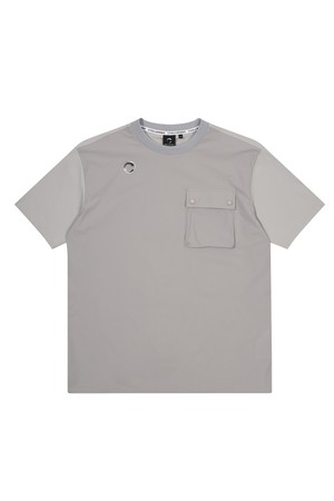 냉감 나일론스판 우븐포켓 라운드넥 남성 골프 반팔티셔츠 라이트그레이_GREY-a