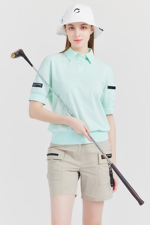 CP혼방 가오리핏 소매포켓 여성 골프 반팔티셔츠 라이트그린_GREEN-a
