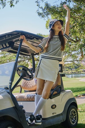 UV차단 도레이원사 메쉬배색 지퍼장식 여성 골프 큐롯 화이트_WHITE-a