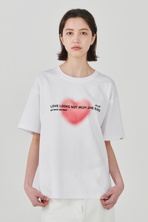 LEWITT - 반소매 티셔츠 - LETTERING GRADATION HEART T-SHIRT