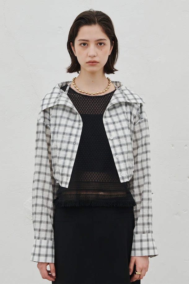 LEWITT - 셔츠 - OPEN COLLAR CROP SHIRTS