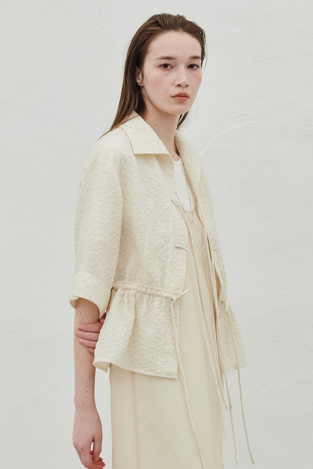 LEWITT - 블라우스 - OPEN COLLAR STRING CARDIGAN