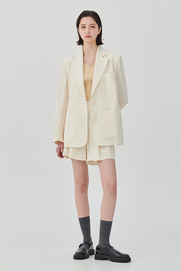 LEWITT - 쇼트팬츠 - FLAP WAIST SHORT PANTS