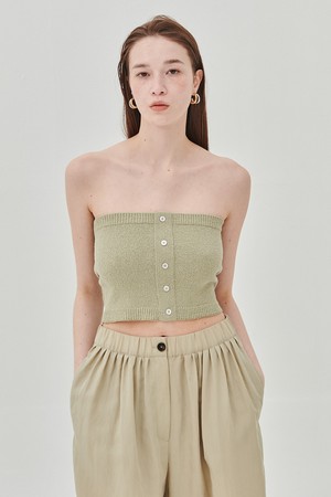 BUTTON DETAIL KNIT TUBE TOP