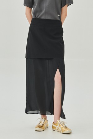 TWO-WAY SLIT SHEER SKIRT