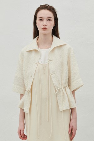 OPEN COLLAR STRING CARDIGAN