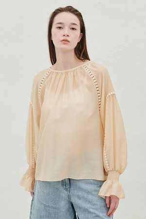 LACEWORK PEASANT BLOUSE