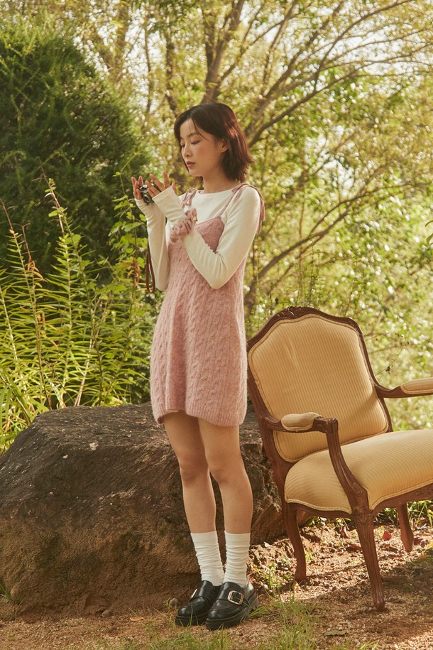 Snug.U - 니트 원피스 - F/W Ribbon Cable Wool Knit Mini dress