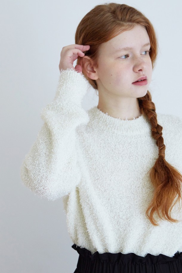 Snug.U - 스웨터 - Kidmo Hair Tail Round Knit Top Sweater