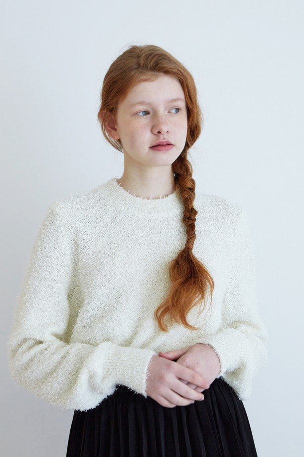 Snug.U - 스웨터 - Kidmo Hair Tail Round Knit Top Sweater