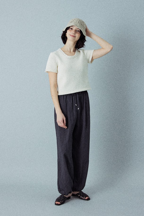 Snug.U - 롱/미디팬츠 - TWO-WAY STRING BANDING PANTS