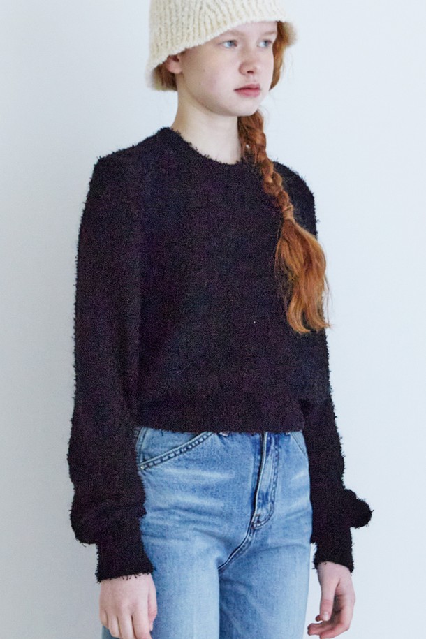 Snug.U - 스웨터 - Kidmo Hair Tail Round Knit Top Sweater