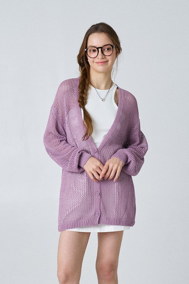 Snug.U - 스웨터 - Summer Linen Mesh Cardigan