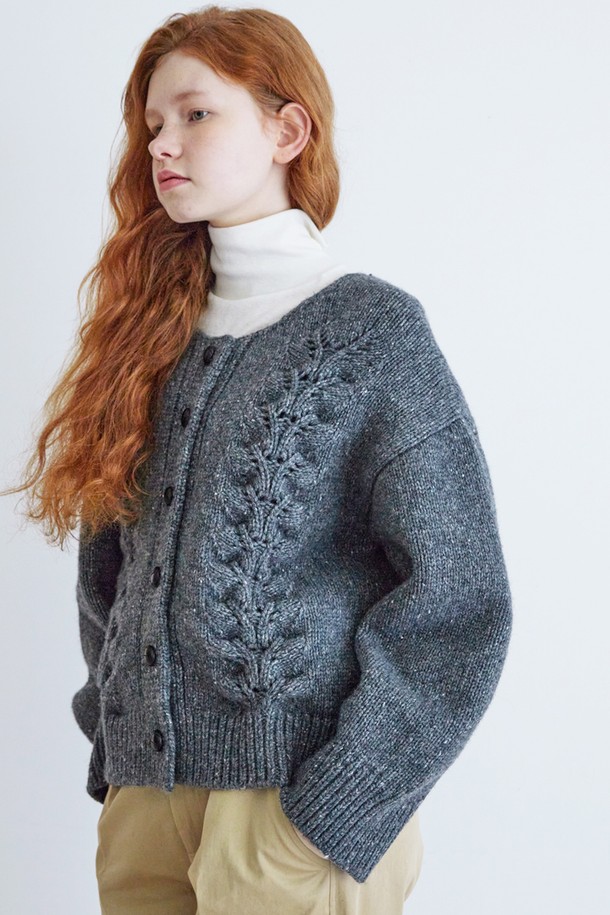 Snug.U - 가디건 - SuperFine Merino Wool Leaf Cardigan