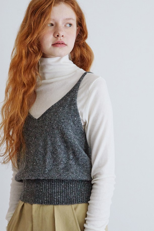 Snug.U - 니트 / 가디건 - SuperFine Merino Wool Leaf Bustier Vest