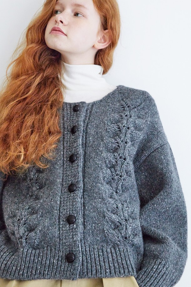 Snug.U - 가디건 - SuperFine Merino Wool Leaf Cardigan