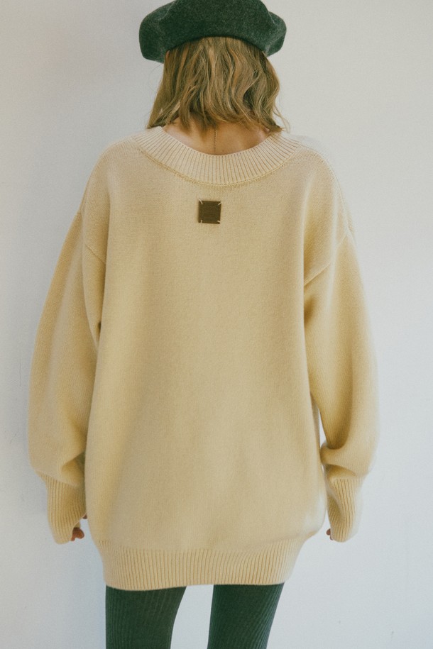 Snug.U - 스웨터 - Extra Fine Wool Hand Hole Long Knit Top