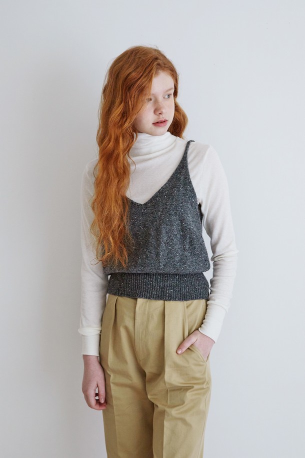 Snug.U - 니트 / 가디건 - SuperFine Merino Wool Leaf Bustier Vest