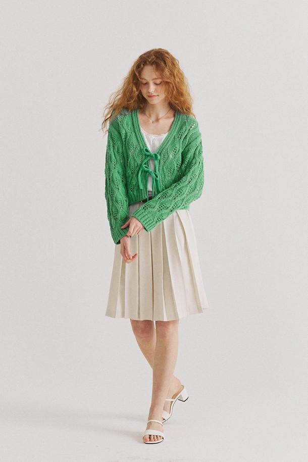 Snug.U - 가디건 - VEGAN COTTON 100 LEAF_SHAPED CARDIGAN