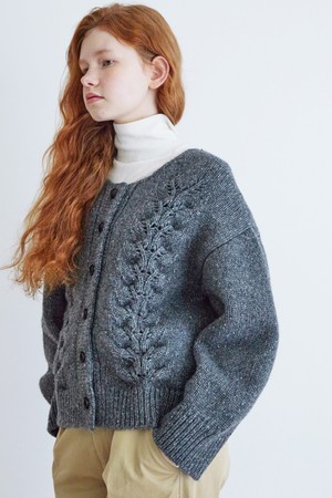 SuperFine Merino Wool Leaf Cardigan