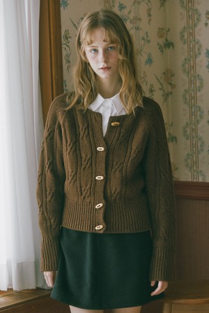 Vintage Cable Wool Knit Cardigan