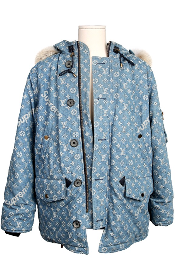 LOUIS VUITTON - 다운/패딩 - [중고명품] 루이비통 X 슈프림 데님 파카 N-3B PARKA 수프림패딩