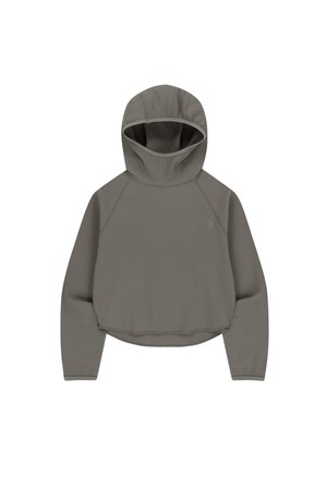 와플 우먼스 트레일 크롭 래글런 후디-샌드 베이지